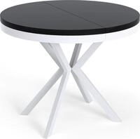ESSTISCH Cloud runder ausziehbarer, Schwarz 90-170/90/76 cm