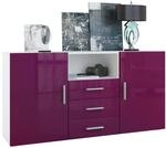 SIDEBOARD Skadu Front in Brombeer Hochglanz