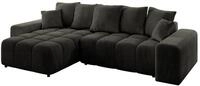 ECKSOFA Ottomane links ENIL-L 297x189x68 Schwarz Velours