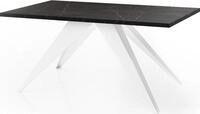 ESSTISCH Vance Wei&szlig; rechteckig ausziehbar, Marmor Schwarz 160-260/90/76 cm