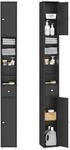 HOCHSCHRANK schmal, MDF (E1), 20x180x20cm, Schwarz
