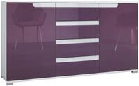 SIDEBOARD Sylt Brombeer Hochglanz / Wei&szlig; Hochglanz
