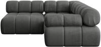 ECKSOFA modulares Sofa Mende-L1 - 190x190x70 cm Dunkelgrau Velours