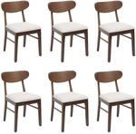 ESSZIMMERSTUHL Braun, Cremewei&szlig; 6er-Set