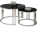COUCHTISCH 2 in 1 LORI verchromt silber Hochglanz
