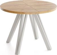 ESSTISCH Ravero runder ausziehbarer, Eiche Braun 100-140/100/77 cm