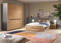 Schlafzimmer CANU 4-teilig Grau, Eiche Artisan