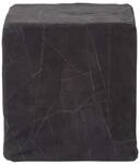 PATCHWORK-HOCKER Leder schwarz, Sitzw&uuml;rfel 36/36/38 cm