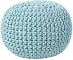 STRICK-POUF pastellblau, 40/40/35 cm