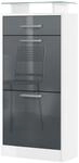 SCHUHSCHRANK Loret Front in Grau Hochglanz