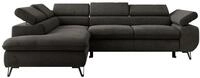 ECKSOFA PABLO L Dunkelgrau Velvet - Links Seite mit Visco Topper