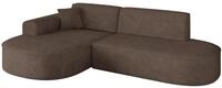 ECKSOFA Ottomane Links MARI-L1 - 243x171x79 cm Braun Velours