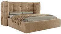 POLSTERBETT FLONELLE CLASSIC 180/200 - Hellbraun Velvet - Pocket-Matratze