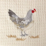 GESCHIRRT&Uuml;CHER Huhn, 2er-Set Waffelpiqu&eacute;, 100% Baumwolle