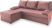 ECKSOFA RITA Rosa Pl&uuml;sch-Stoff mit Schlaffunktion