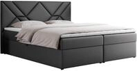 BOXBETT NEOMI 120/200 - Dunkelgrau Kunstleder - H3 - Topper T25