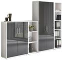 Aktenschrank Office Edition Sw Set 4 Wei&szlig;/Anthrazit