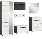 Garderobe CANU 5-teilig Grau, Wei&szlig;