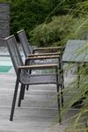 Gartensessel-Set Montana 2er-Set Grau/Teak stapelbar