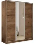 SCHWEBET&Uuml;RENSCHRANK TARI 160/205/58 cm 3-t&uuml;rig mit Spiegel und 4 Schubladen
