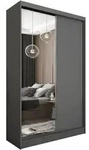 SCHWEBET&Uuml;RENSCHRANK PATRIZIA 120/216/61 cm 2-t&uuml;rig mit Spiegel Grau
