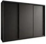 SCHWEBET&Uuml;RENSCHRANK NISSE 250/205/60 cm 3-t&uuml;rig mit Schubladen Schwarz