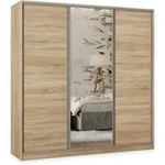SCHWEBET&Uuml;RENSCHRANK TARI 180/205/58 cm 3-t&uuml;rig mit Spiegel und Schubladen...