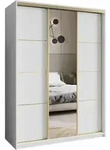 SCHWEBET&Uuml;RENSCHRANK VARO 150/205/60 cm 3-t&uuml;rig mit Spiegel Wei&szlig;