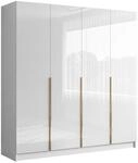 KLEIDERSCHRANK AUREL 4D mit goldenen Griffen