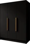 KLEIDERSCHRANK Mono Bis im Skandi-Stil, Dreht&uuml;ren mit Goldene Metallgriffe,...
