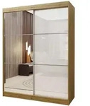 SCHWEBET&Uuml;RENSCHRANK VITALE 150/216/61 cm 2-t&uuml;rig mit Spiegel Eiche Artisan