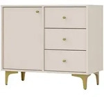 KOMMODE TORINO 84/72/41 cm mit 3 Schubladen 1 T&uuml;ren Beige