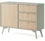 KOMMODE FORESTA 106/80/38 cm mit 3 Schubladen 1 T&uuml;ren Hellgr&uuml;n
