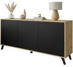 KOMMODE SANAYI III Eiche Artisan/Mattschwarz