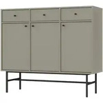 KOMMODE TORINO 125/108/41 cm mit 3 Schubladen 3 T&uuml;ren Hellgr&uuml;n