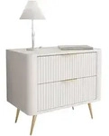 NACHTTISCH SCARLETT 2S MIT SCHUBLADEN BEIGE + GOLD