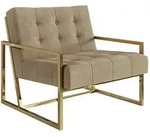 LOUNGESESSEL Duban Beige Samtstoff