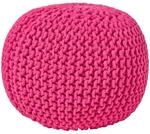STRICK-POUF pink, 40/40/35 cm