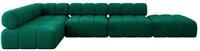 ECKSOFA modulares Sofa Favio-L2 - 380x190x70 cm Dunkelgr&uuml;n Velours