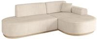 ECKSOFA Ottomane Rechts MARI-L1-v1 - 243x171x83 cm Beige Cord