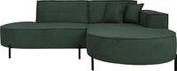 ECKSOFA Hana Loft 3-Sitzer Ecke Rechts, Cordstoff Chenille, Dunkelgr&uuml;n...