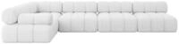 ECKSOFA modulares Sofa Mende-L3 - 380x190x70 cm Wei&szlig; Boucl&eacute;