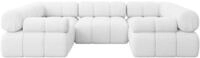 WOHNLANDSCHAFT modulares Sofa Birno-U1 - 285x190x70 cm Wei&szlig; Boucl&eacute;