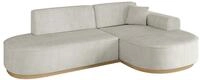 ECKSOFA Ottomane Rechts MARI-L1-v2 - 243x171x83 cm Creme Cord