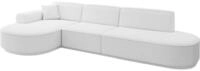 ECKSOFA Ottomane Links MARI-L2-v3 - 328x171x83 cm Wei&szlig; Boucl&eacute;