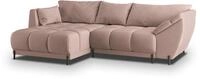 ECKSOFA VESTANO L-S Rosa Velours-Stoff mit Schlaffunktion