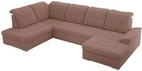 WOHNLANDSCHAFT MADRITO U - Rosa Boucle - Links