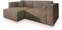ECKSOFA NERIO Beige Kordstoff mit Schlaffunktion