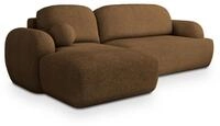 ECKSOFA MODENZA N L-S Braun Boucle-Stoff mit Schlaffunktion