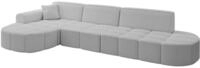 ECKSOFA Ottomane Links LIVO-L2 - 337x173x79,5 cm Hellgrau